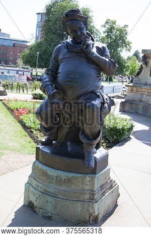 A Statue Of Flastaff At The William Shakespeare Memorial At Bancroft Gardens In Stratford Upon Avon 