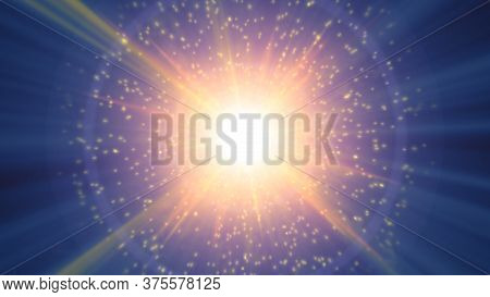 Bright Light Glare Of Sunshine And Sun Rays Shining Illustration