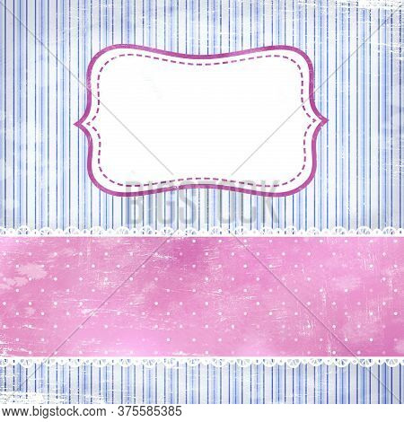 Vintage Card, Template For Retro Card, Invitation, Scrapbooking Design.
