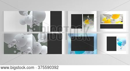 Vector Layouts Of Horizontal Presentation Design Templates For Landscape Design Brochure, Cover Desi