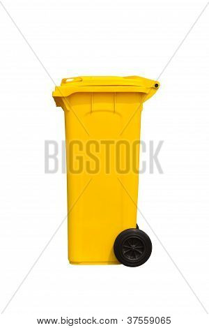 Grande giallo pattumiera, vista laterale