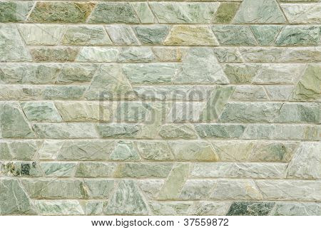 Pattern Of Green Slate Stone Wall Surface