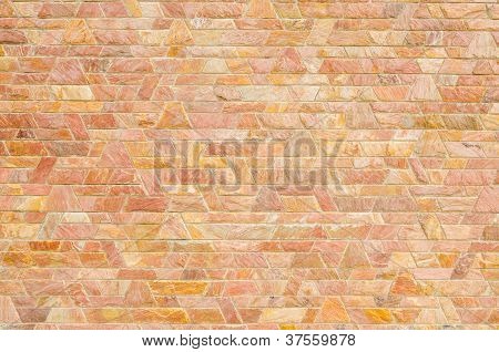 Pattern Of Red Slate Stone Wall Surface