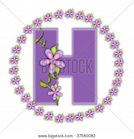 Alphabet Petite Ring Of Petals H