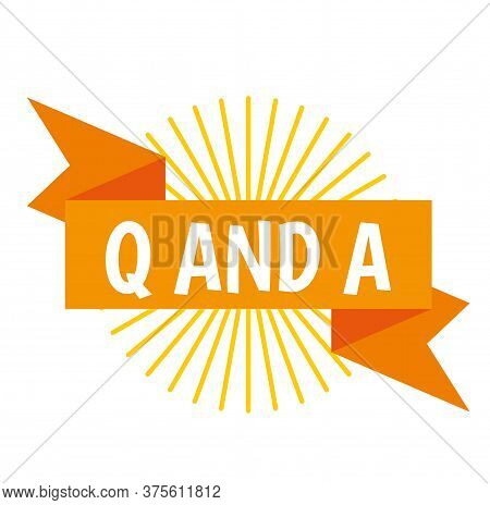 Q And A Label On White Background