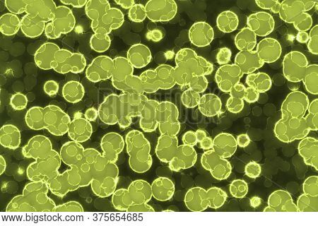 Artistic Modern Yellow A Lot Organic Cells Digital Graphic Background Texture Illustration