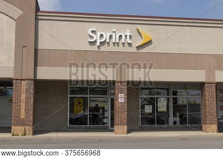 Indianapolis - Circa July 2020: Sprint Mobile Phone Store. Sprint And T-mobile Tweak Merger Terms To