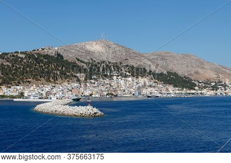 A View From A Boat To A Port In Kalymnos Island, Greece