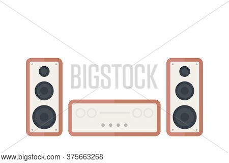 Audio System On White, In Retro Style, Eps 10 File, Easy To Edit