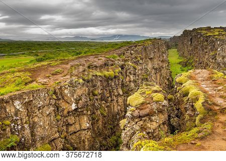 View Of The Rift Valley That Marks The Crest Of The Mid-atlantic Ridge And The Boundary Between The 