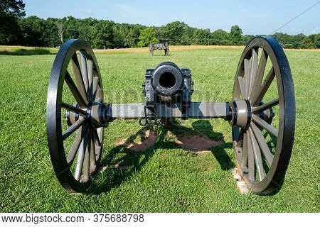 Closep-up Photo Of A Cannon From The Civil War Battle Battle Of Bull Run.
