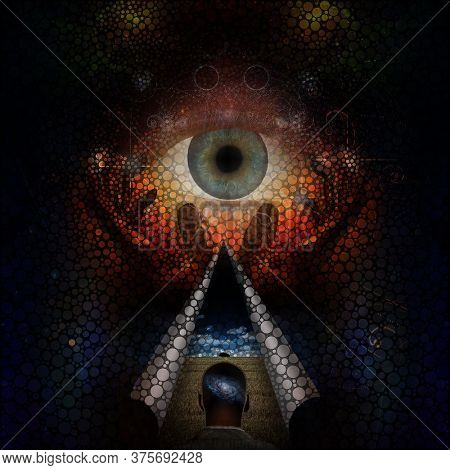 Abstract painting, human thoughts. Faith in God. 3D Rendering