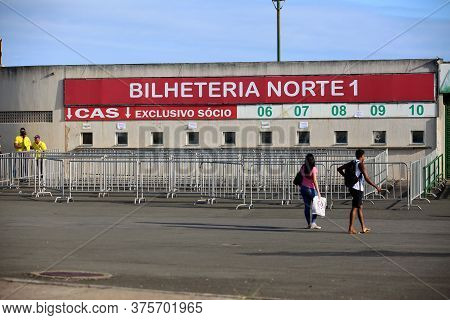 Salvador, Bahia / Brazil - October 20, 2017: Ticket Office For The Sale Of Tickets At The Estadio De