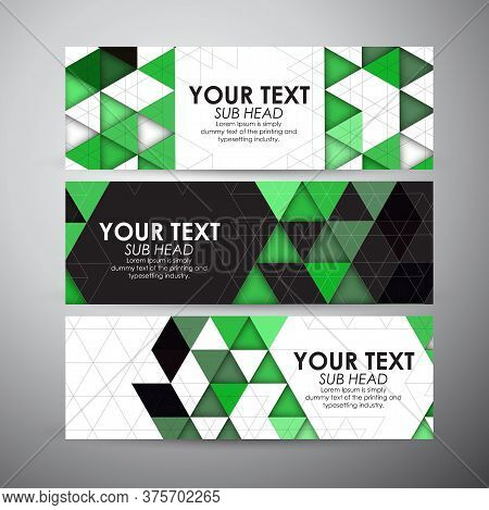 Abstract Triangle And Geometric Strip Pattern Background. Vector Banners Set Background. Vector Illu