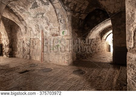 Jerusalem, Israel, June 13, 2020 : The Tunnel Passing Under The Houses - The Shaar Barzel - Iron Gat