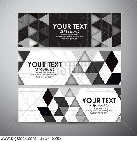 Abstract Triangle And Geometric Strip Pattern Background. Vector Banners Set Background. Vector Illu