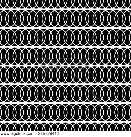 Vector Seamless Pattern. Monochrome Texture. Black And White Geometricbackground.