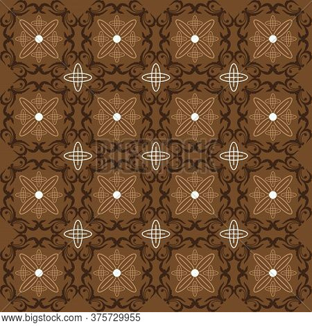 Unique Circle Design On Jogja Batik With Modern Dark Brown Color