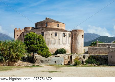 a view of the old Genoese Citadel in Saint-Florent, Corse, France, built in in the fifteenth century