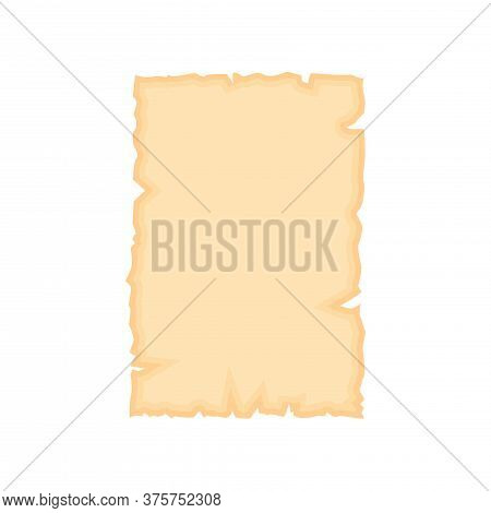Parchment Old Papper Sheet Vector Illustration Isolated On White Background.