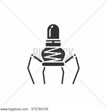 Nano Robot Black Glyph Icon. Medical Device. Bioengineering. Innovation In Technology. Sign For Web 