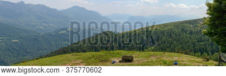 View At Lugano From The Capriasca Valley In Switzerland