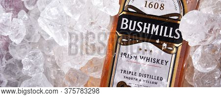 Bottle Of Bushmills Original Irish Whiskey In Crushed Ice