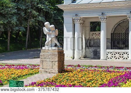 Large Flower Bed With Flowers In The Resort Park Of The City