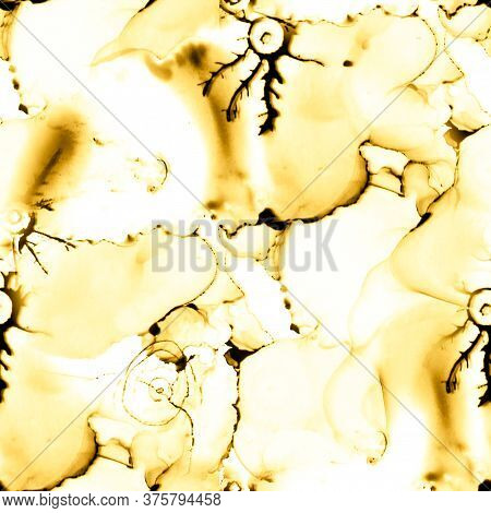 Watercolor Seamless Pattern. Chinese Ink Painting. Light Colors Marbled Effect. Nude, Beige Marble S