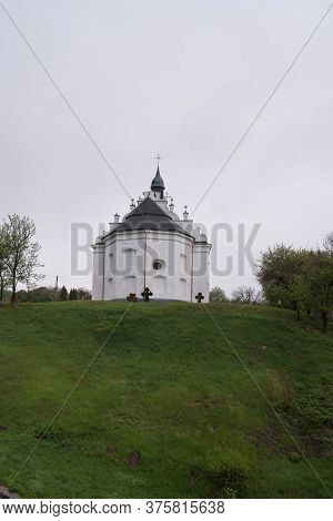 Elias Church With Ancient Cossack Crosses On A Green Hill In The Town Of Subotov, Cherkasy Region, U