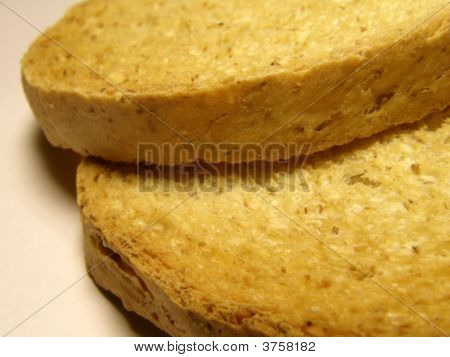 Skivor krispig Toast-liknande bröd