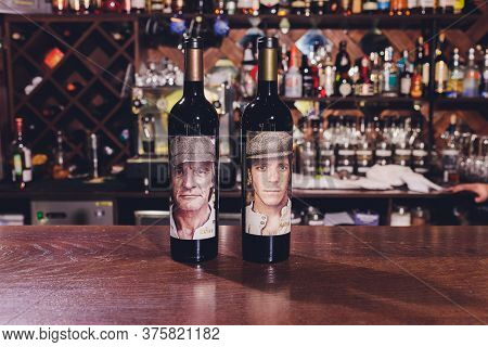 Ufa, Russia, 3 January, 2020: Matsu El Picaro Red Spanish Wine From Toro Stands On A Wooden Table.