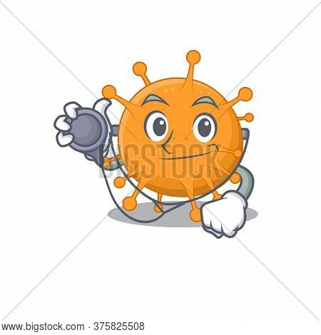 Smiley Doctor Cartoon Character Of Anaplasma With Tools