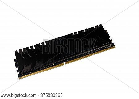 Modern Random Access Memory Ddr4 Module Isolated On White Background