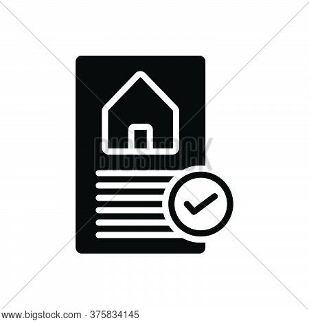 Black Solid Icon For Preapproved Check Box Approved Correct House Loan