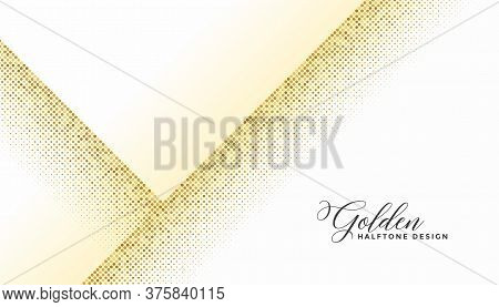 Golden Halftone Stylish Design On White Background