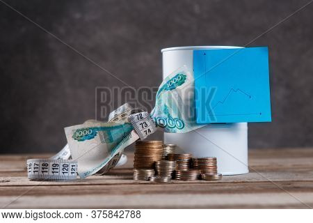 Financial Crisis Of Oil. Currency Decline And Deterioration In Living Standards