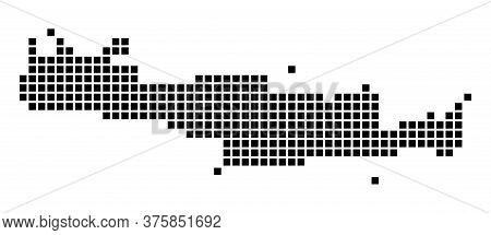 Crete Map. Map Of Crete In Dotted Style. Borders Of The Island Filled With Rectangles For Your Desig