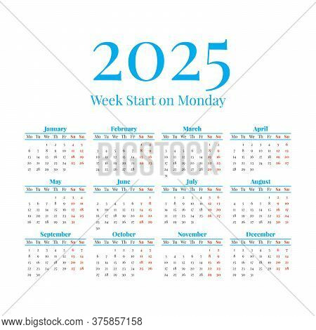 2025 Classic Calendar Vector & Photo (Free Trial) | Bigstock