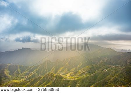 Aerial View To Anaga Mountains Taganana Tenerife, Canary Island Resort