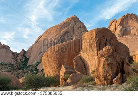 A View Of Granite Boulders With The Greater Spitzkop In The Back