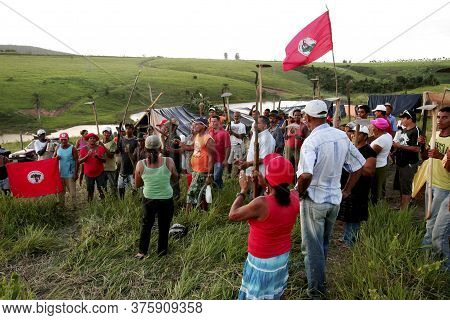Itamaraju, Bahia / Brazil - April 26, 2010: Rural Workers, Members Of The Landless Movement - Mst - 