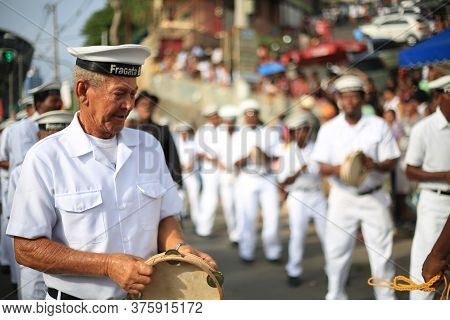 Salvador, Bahia / Brazil - January 24, 2016: Members Of The Cultural Group Cheganaa Dos Marujos Braz