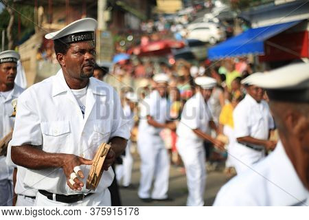 Salvador, Bahia / Brazil - January 24, 2016: Members Of The Cultural Group Cheganaa Dos Marujos Braz