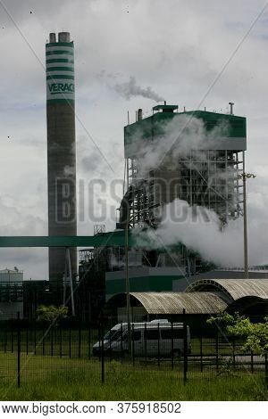 Eunapolis, Bahia / Brazil - January 27, 2011: Veracel Celulose Factory In The City Of Eunapolis, In 