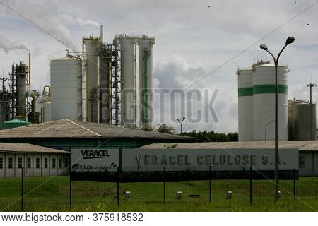 Eunapolis, Bahia / Brazil - January 27, 2011: Veracel Celulose Factory In The City Of Eunapolis, In 