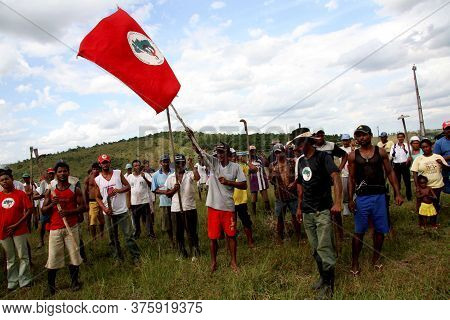 Guaratinga, Bahia / Brazil - February 25, 2008: Member Of The Landless Movement - Mst - Are Seen Dur