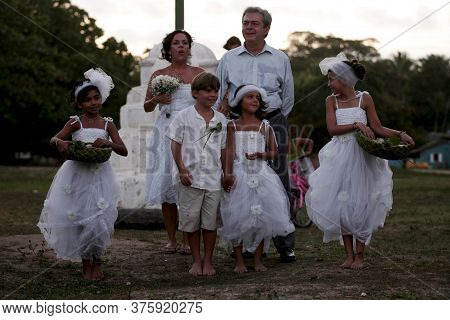 Porto Seguro, Bahia / Brazil - February 27, 2010: Wedding Ceremony Of Singer Bebel Gilberto With Did