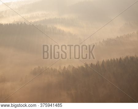 Varicolored Striped Surreal Land With Shades Of Pink, Purple, Magenta Colors With Cobalt Land And La