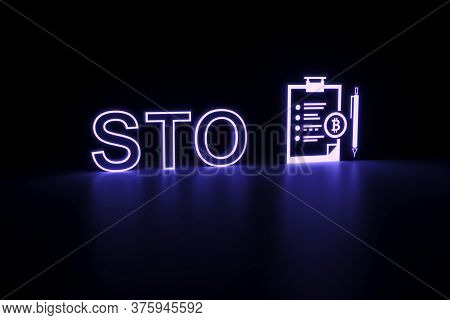 Sto Neon Concept Self Illumination Background 3d Illustration
